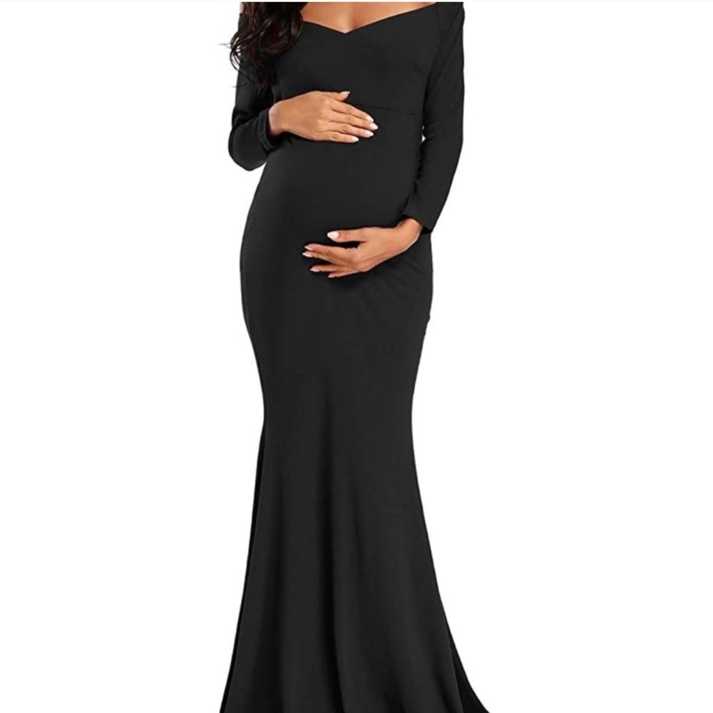 Maternity Off Shoulder Photo Shoot Dress